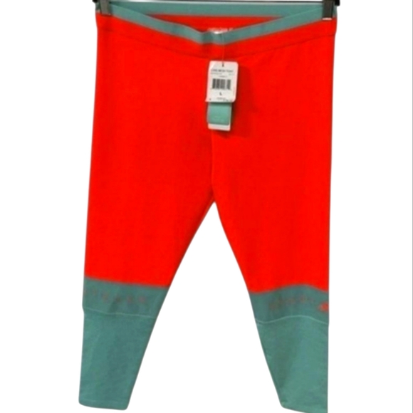 Adidas Stellasport NWT Capri Leggings Mid-Rise Orange Mint Large - Picture 1 of 9